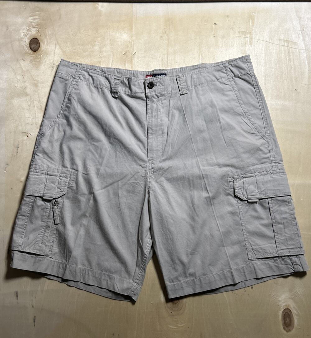 Chaps Classic-Fit Ripstop Flat Front Cargo Shorts Men's 42 x 10" Stone Color